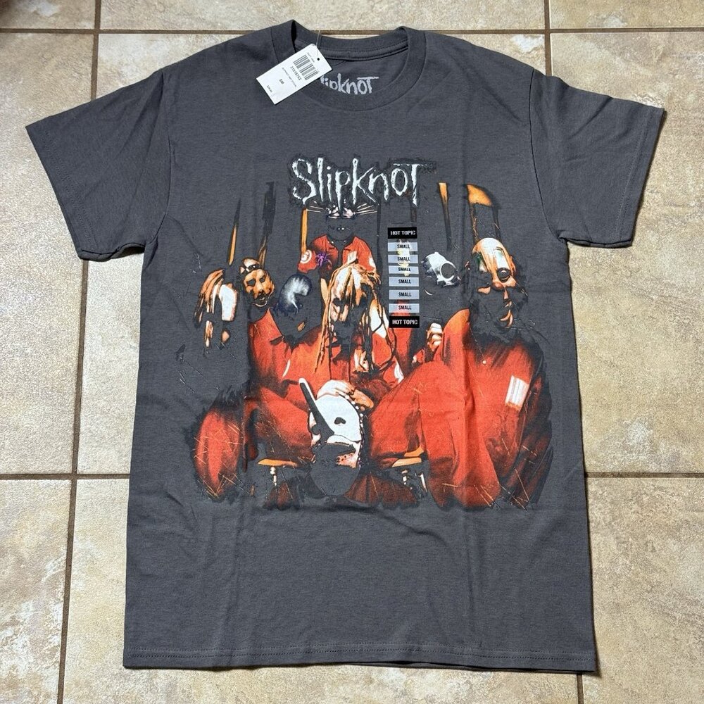 Slipknot Group Photo Gray T-Shirt Two-Sided SMALL New With Tags